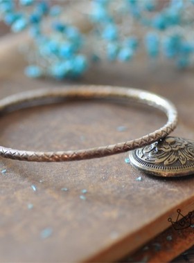 泰国清迈进口手工纯银闭口编织手镯 银饰开口可调节手环镯子