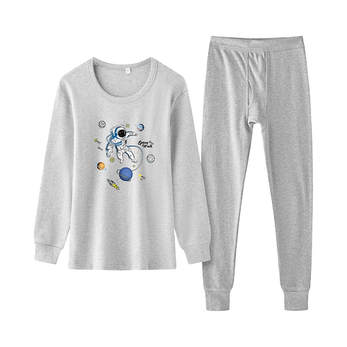 青少年纯棉秋衣秋裤男孩内衣套装中大童全棉初高中学生保暖棉毛衫