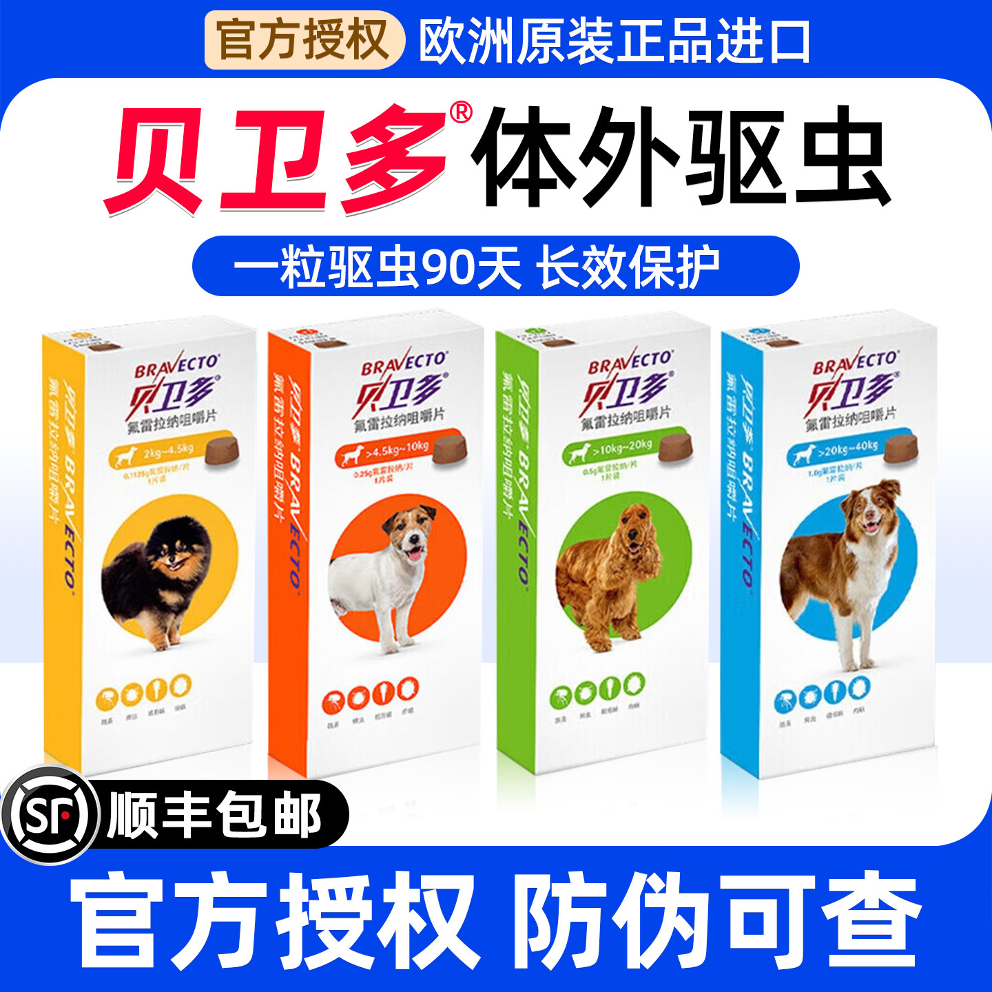贝卫多狗体外驱虫药蜱虫蠕形螨图片