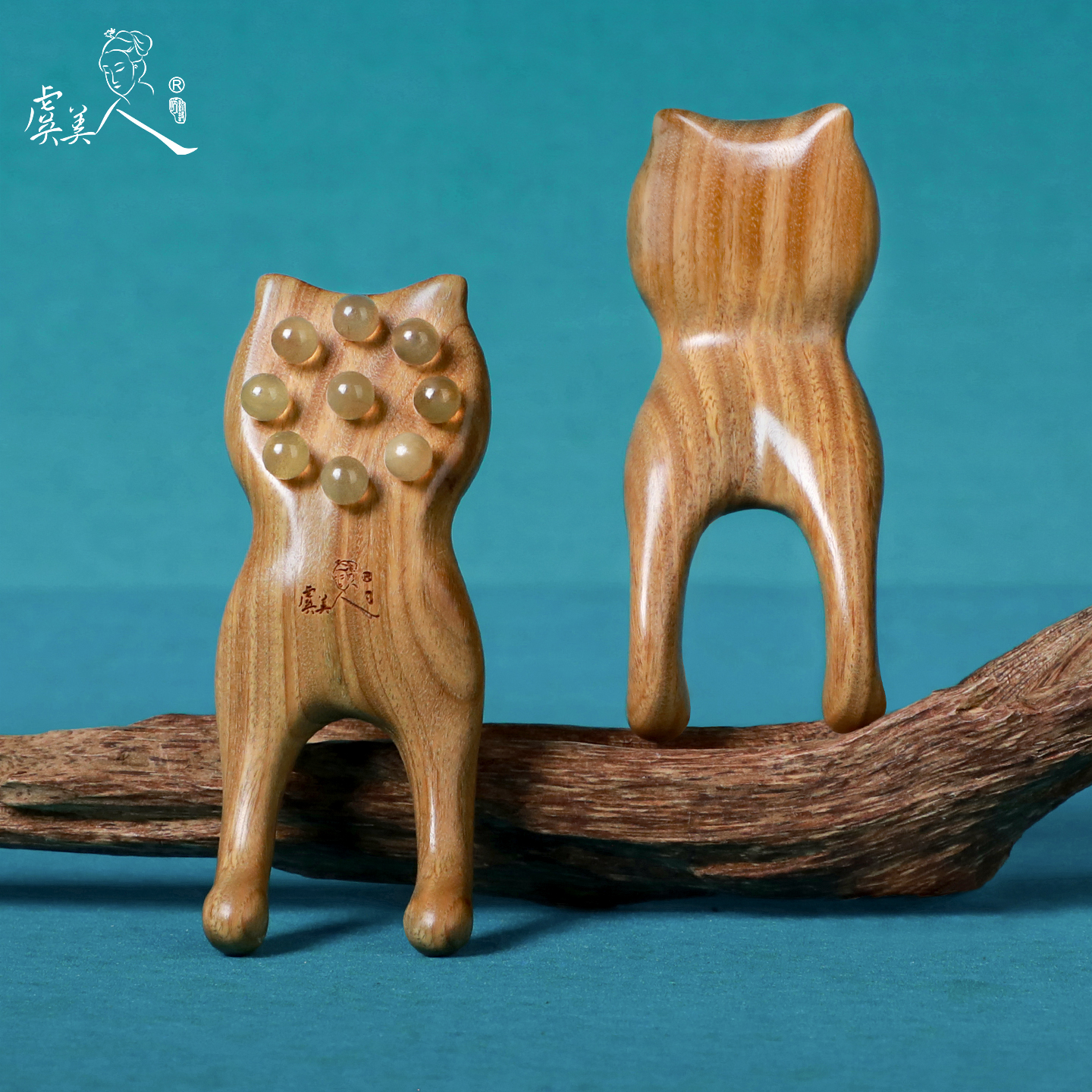 虞美人新品绿檀木羊角按摩脸刷多功能按摩美鼻器面部经络按摩家用