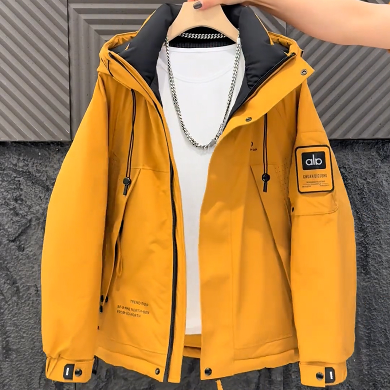 防风户外加厚男款羽绒服连帽外套