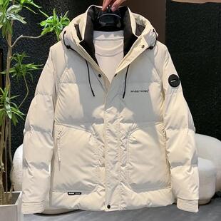 韩版羽绒服男款冬季2025新款防风保暖连帽外套男生加厚青年防寒服