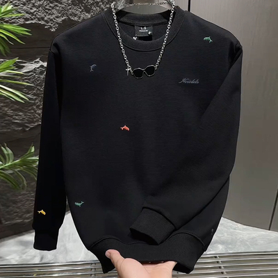 小鱼刺绣韩版设计感男士卫衣休闲