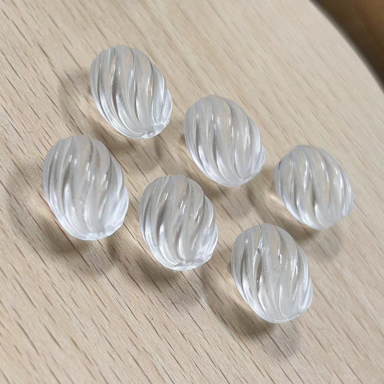 diy手工串珠配饰净体天然白水晶波纹海浪S形散珠半成品转运珠配珠