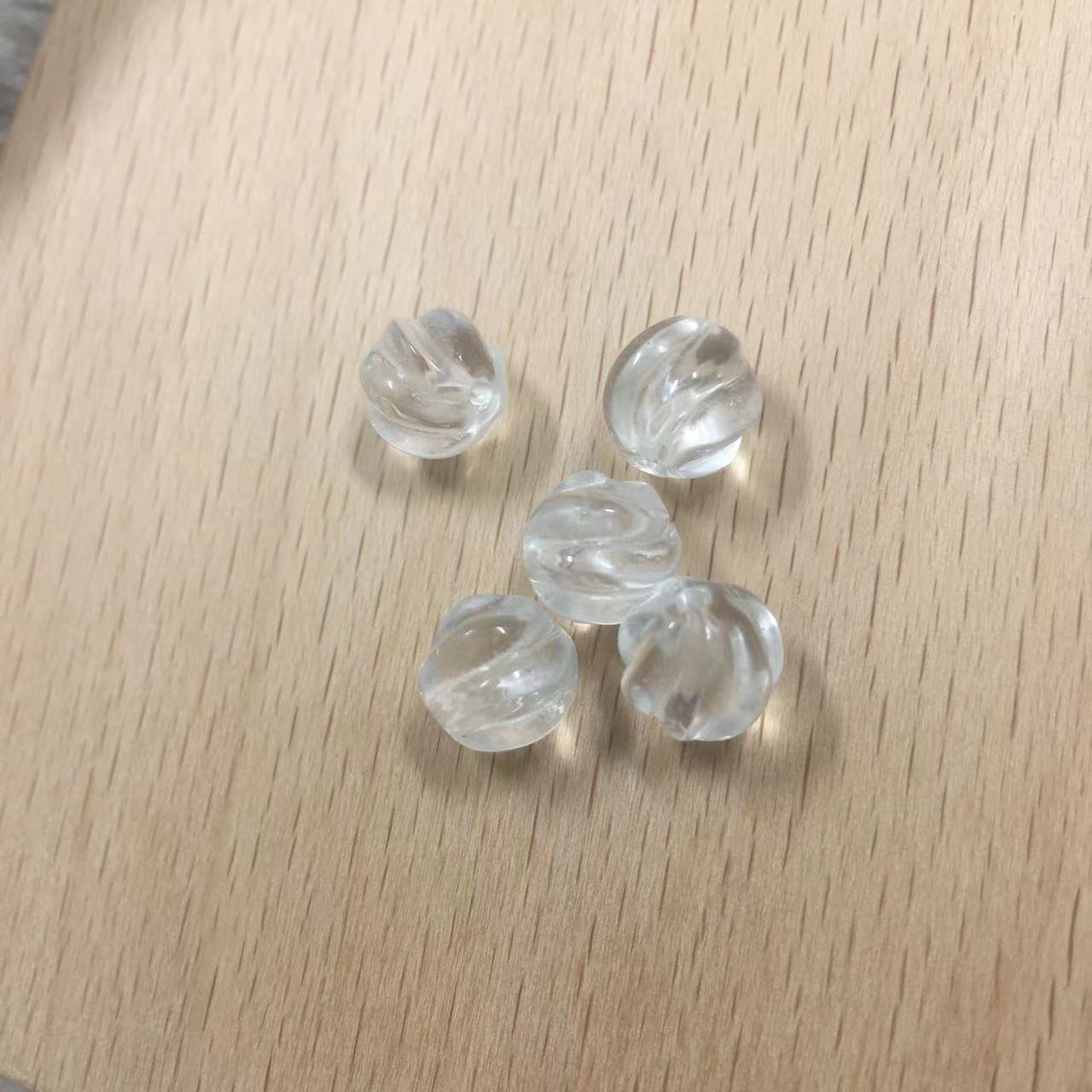 天然白水晶水波纹海浪S形散珠
