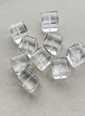 天然大颗粒白水晶方糖正方形DIY配件配珠手链长方形手串饰品