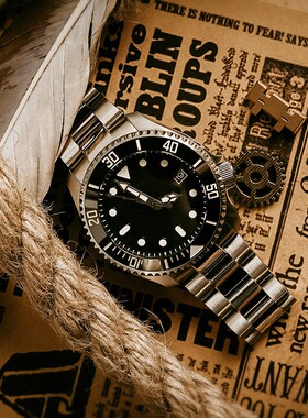 韦恩船员手表 VENCREW【银武神】男款手表夜光防水机械表男士腕表