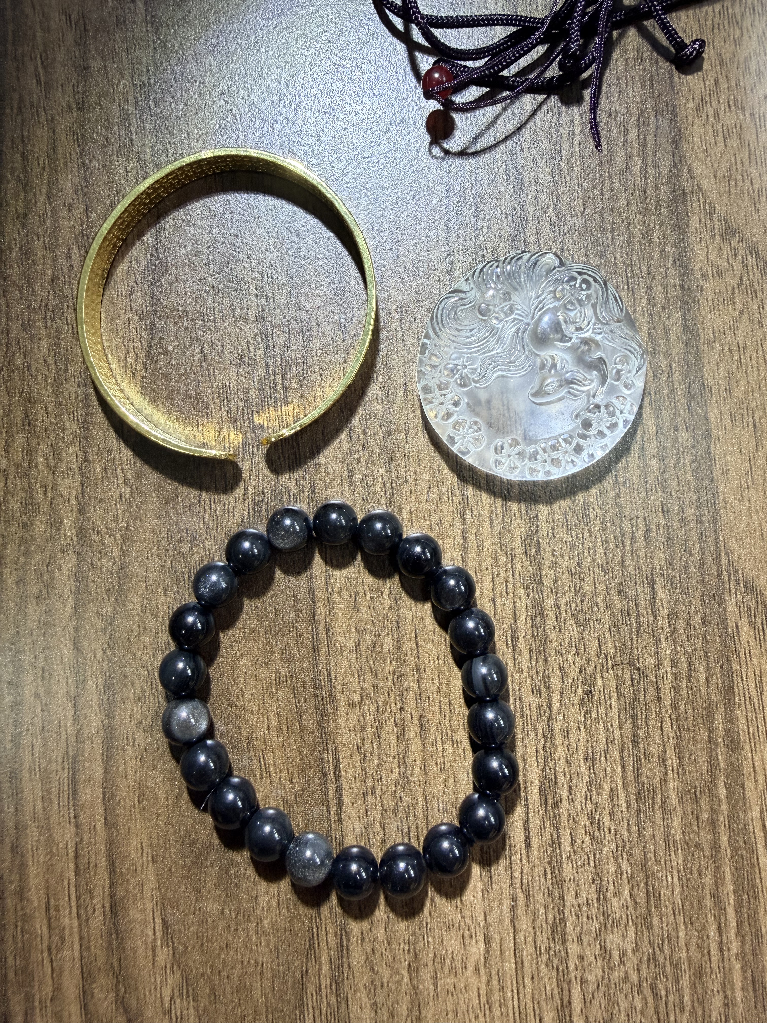 国风配饰合集 心经开口手镯白水晶九尾狐吊坠黑曜石手串百搭饰品