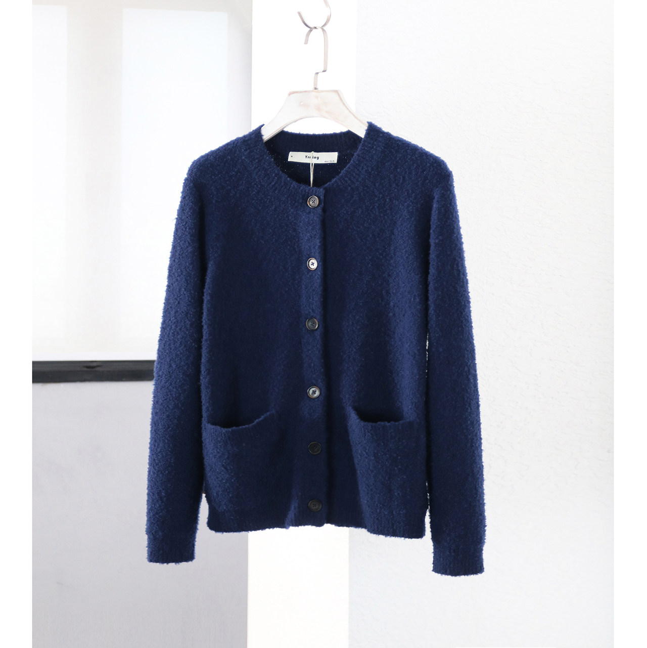 特别推荐秋冬新品《缱绻时光》圈圈羊毛针织毛衣女蓝色外套上衣