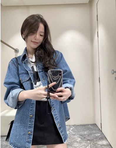 春日来信复古港风牛仔衬衫女秋季新款宽松休闲百搭长袖上衣