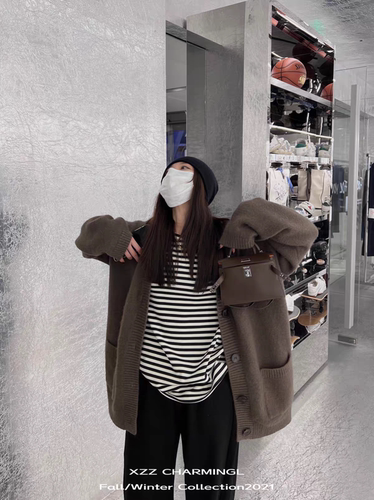 好穿的 居家B备绒感针织开衫毛衣外套女秋冬高级感