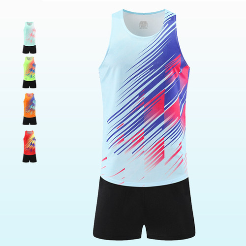 田径服套装体育生训练服男女短跑运动服比赛队服定制背心三分裤夏