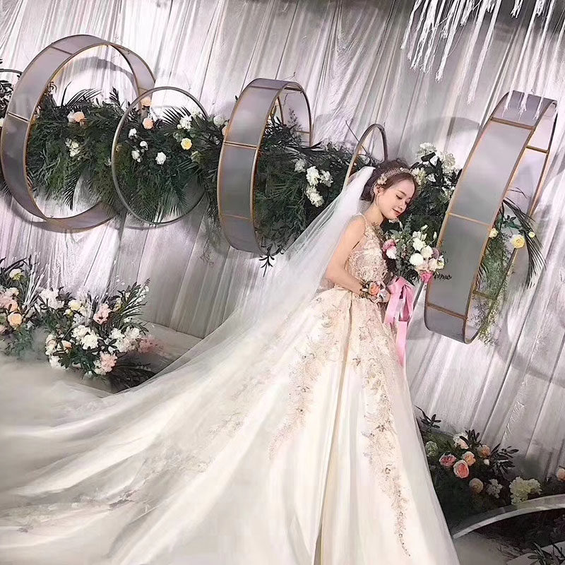 婚庆圆环五环吊顶之歌水晶阳光板婚礼舞台道具装饰铁艺铁圈五件套