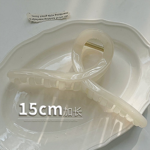 抓夹亚克力时尚果冻色鲨鱼夹大号