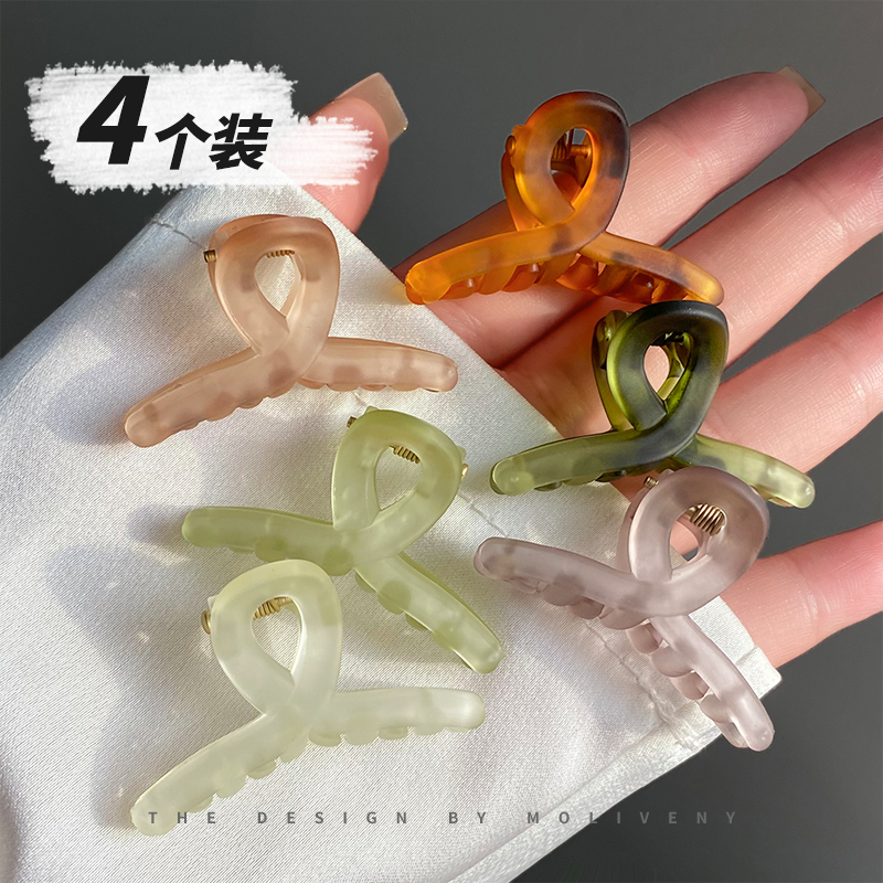 抓夹可爱时尚小人字鲨鱼夹4个装