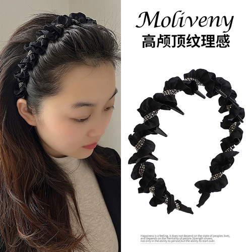 时尚黑色带齿发箍防滑压发头箍