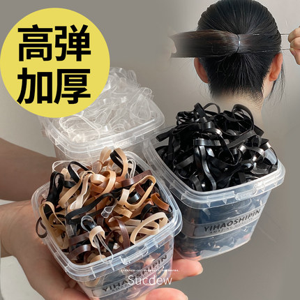 简约加粗一次性发圈女高弹力耐用橡皮筋女扎头发绳儿童小头绳皮套