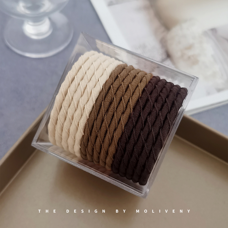 简约高弹力橡皮筋女扎头发绳耐用不伤发加粗头绳发圈时尚绑发皮套