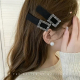 气质水钻发夹女侧边刘海碎发鸭嘴夹发饰发卡时尚 大号黑色夹子头饰