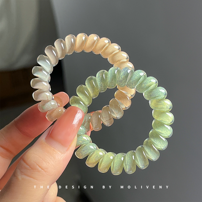 头绳时尚果冻色电话线发圈