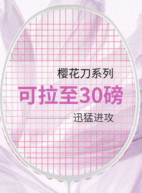 樱花刀均衡4U羽毛球拍全碳素超轻单拍5U耐用型学生专业小黑拍儿童