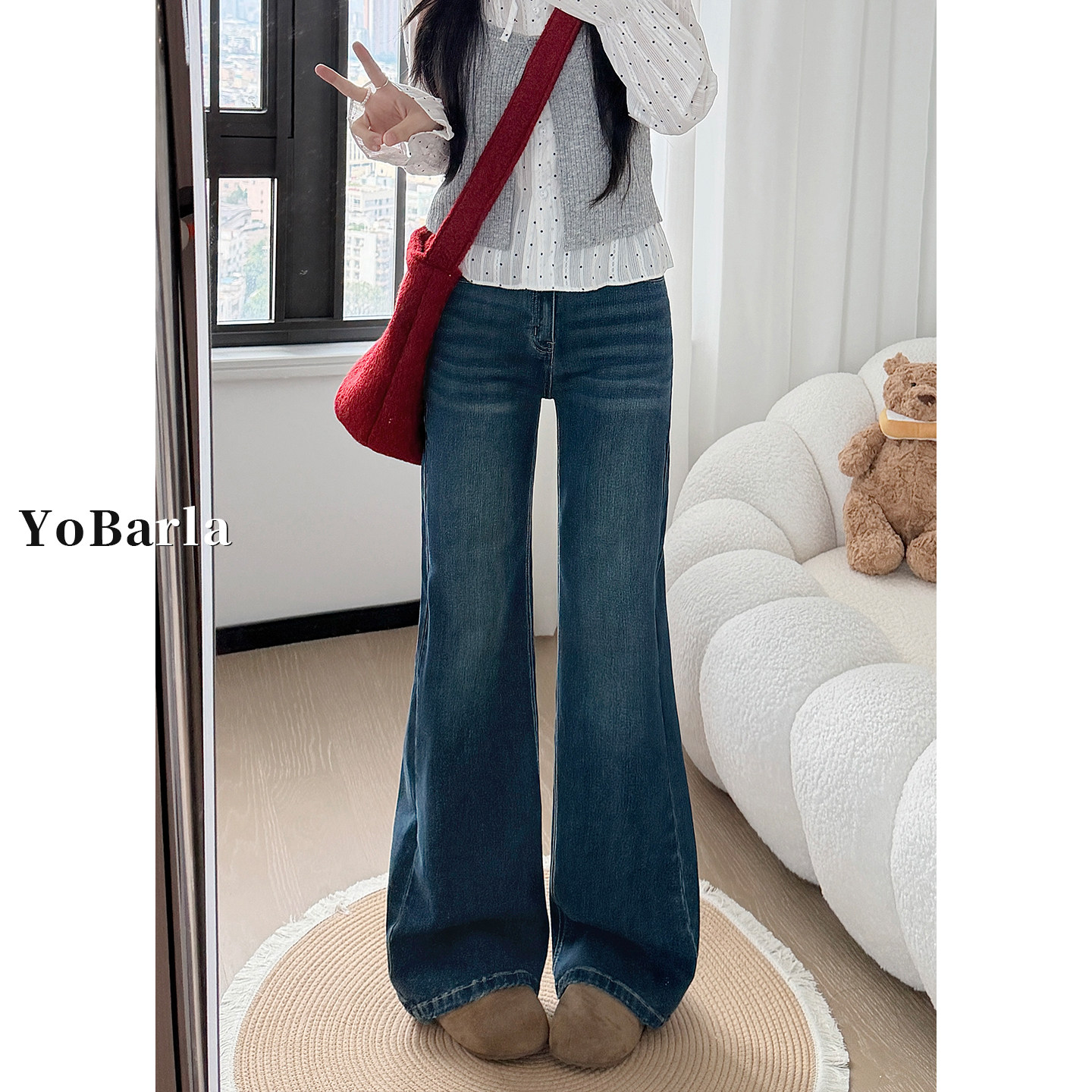 复古不贴腿微喇牛仔裤女冬季加绒大码胖mm梨形身材弹力显瘦马蹄裤,女装/女士精品,牛仔裤,淘宝优惠券,粉丝福利购,淘宝优惠卷