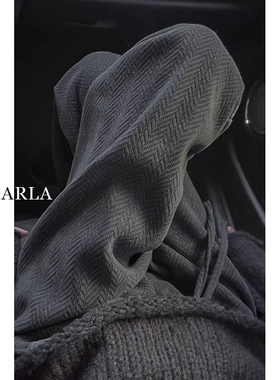 深灰色纹理感直筒休闲裤女冬季加绒加厚胖mm大码显瘦垂感阔腿裤子