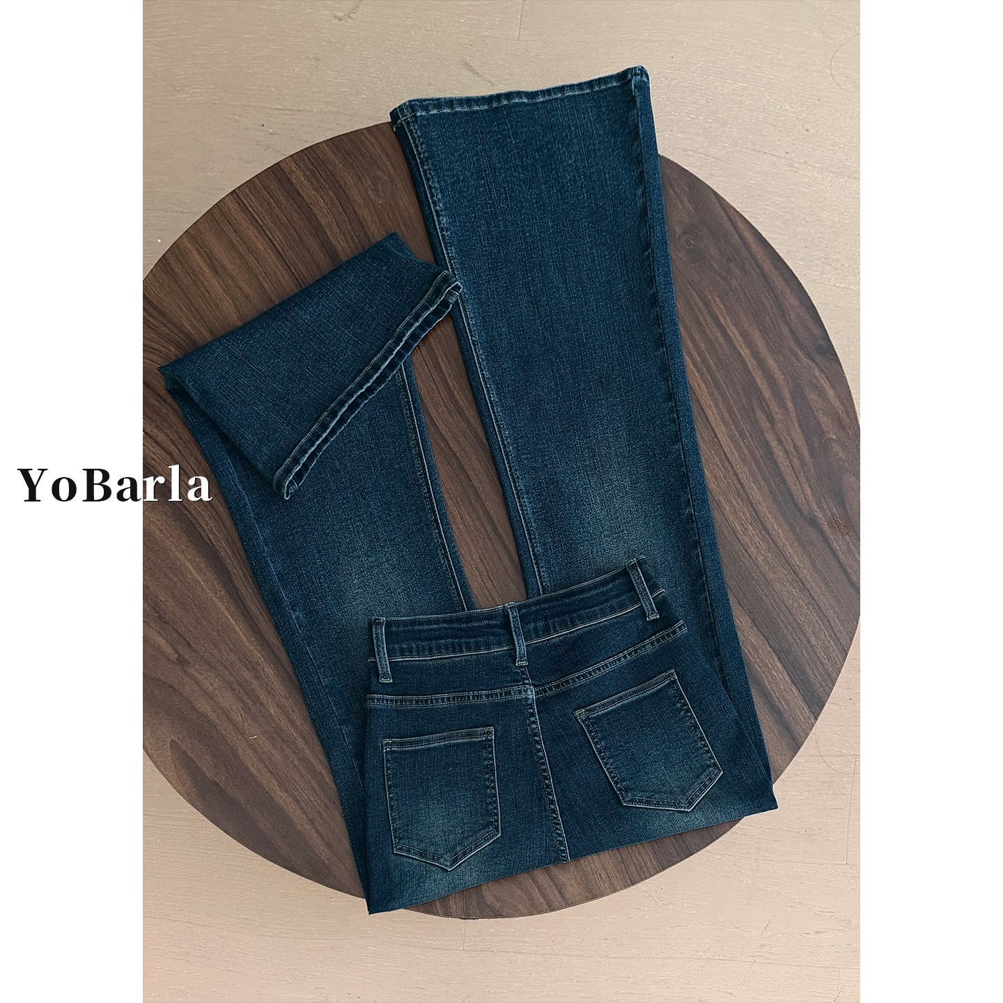 复古微喇牛仔裤女春季新款高腰大码胖mm弹力梨型身材显瘦喇叭裤子