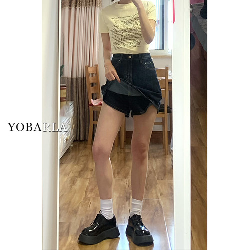 专治腿粗的牛仔裙裤，显瘦天花板