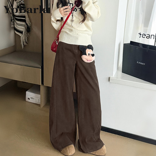 修饰腿型，超显瘦的阔腿牛仔裤