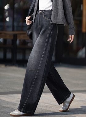 灰黑色牛仔裤女2026新款春秋季高腰小个子裤子版型超好看的弯刀裤