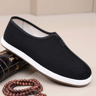 春季老北京千层底布鞋防滑手工居士中式僧鞋一脚蹬透气舒适休闲鞋