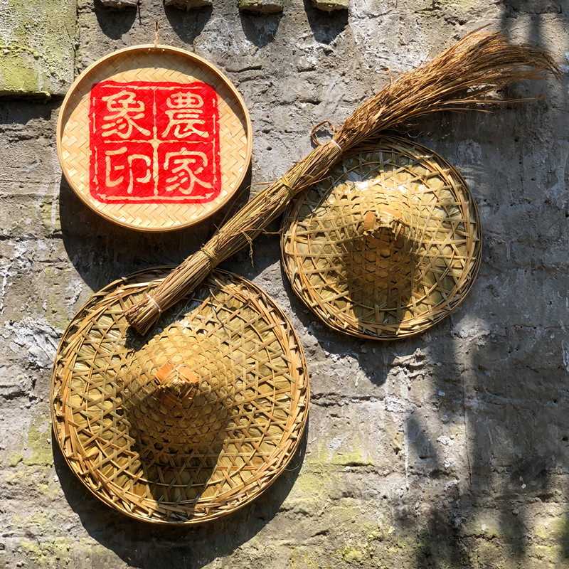 农家风乡村振兴墙饰斗笠农具挂件复古墙面挂饰民宿农耕文化装饰品