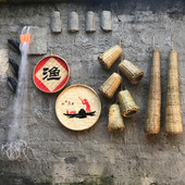 渔家餐厅复古墙饰渔具渔民挂件鱼馆餐厅酸菜鱼农家乐鱼笼渔网装 饰