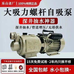 乐山螺杆大吸力自吸泵家用抽井水泵纯铜电机高扬程无塔供水泵220v