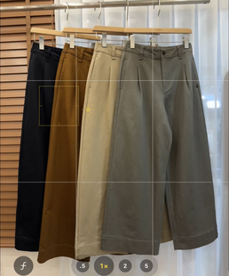 一粒扣高腰褶皱后松紧腰休闲质感显瘦长直筒裤 Q831K7709时尚 女裤