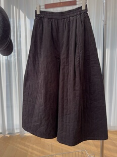 八分 女休闲棉裤 8611新品 韩系松紧腰宽松百搭纯色灯芯绒夹棉阔腿裤