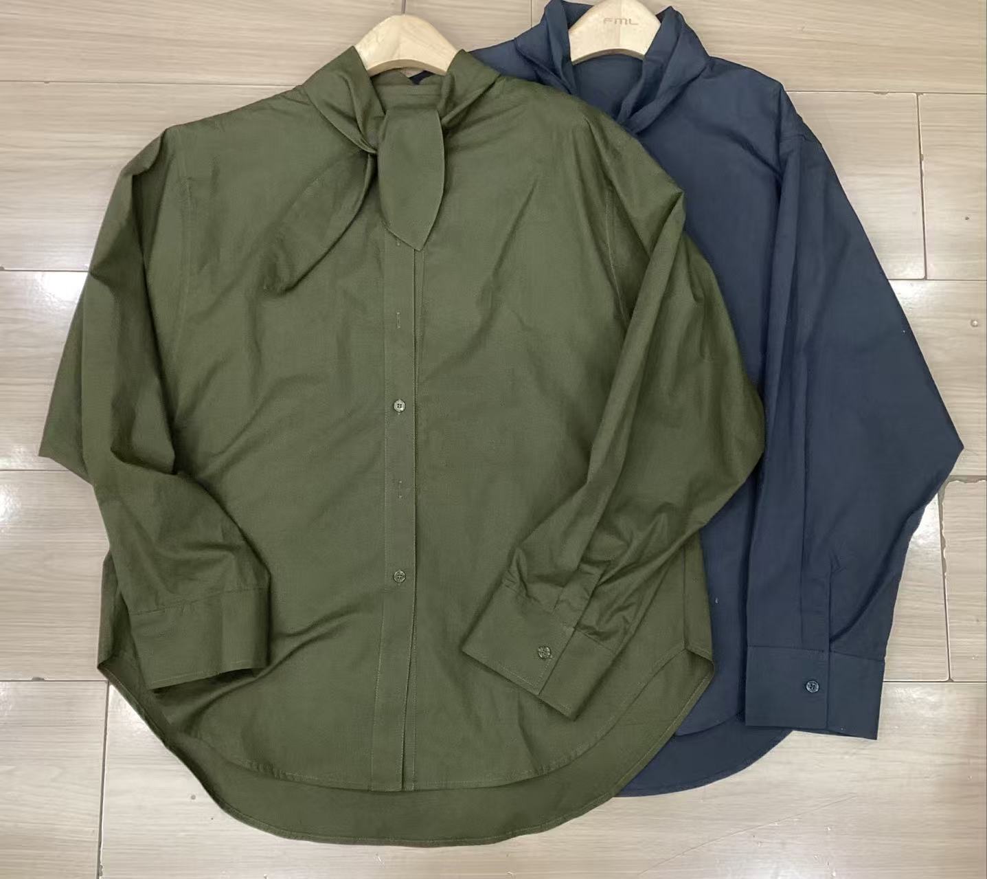 S905韩国秋季新品立领蝴蝶结衬衫女甜美小清新百搭休闲宽松上衣