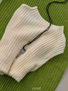 2001韩系早春新款 女宽松休闲百搭背心 高领针织衫