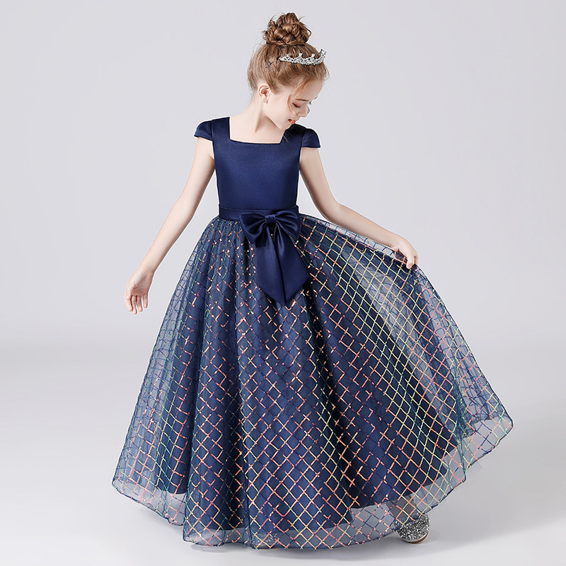 儿童礼服高端中大童礼服洋气女童钢琴演出服高贵主持才艺表演礼服