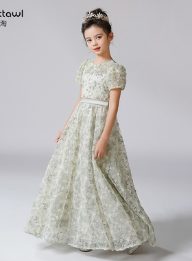 迪迪淘儿童钢琴演奏礼服女童主持人礼服女孩生日公主裙花童晚礼服