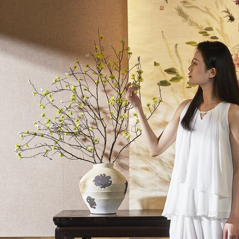 海虹雅林假花仿真花摆设轻奢高级感逼真客厅宋氏美学中古花艺摆件