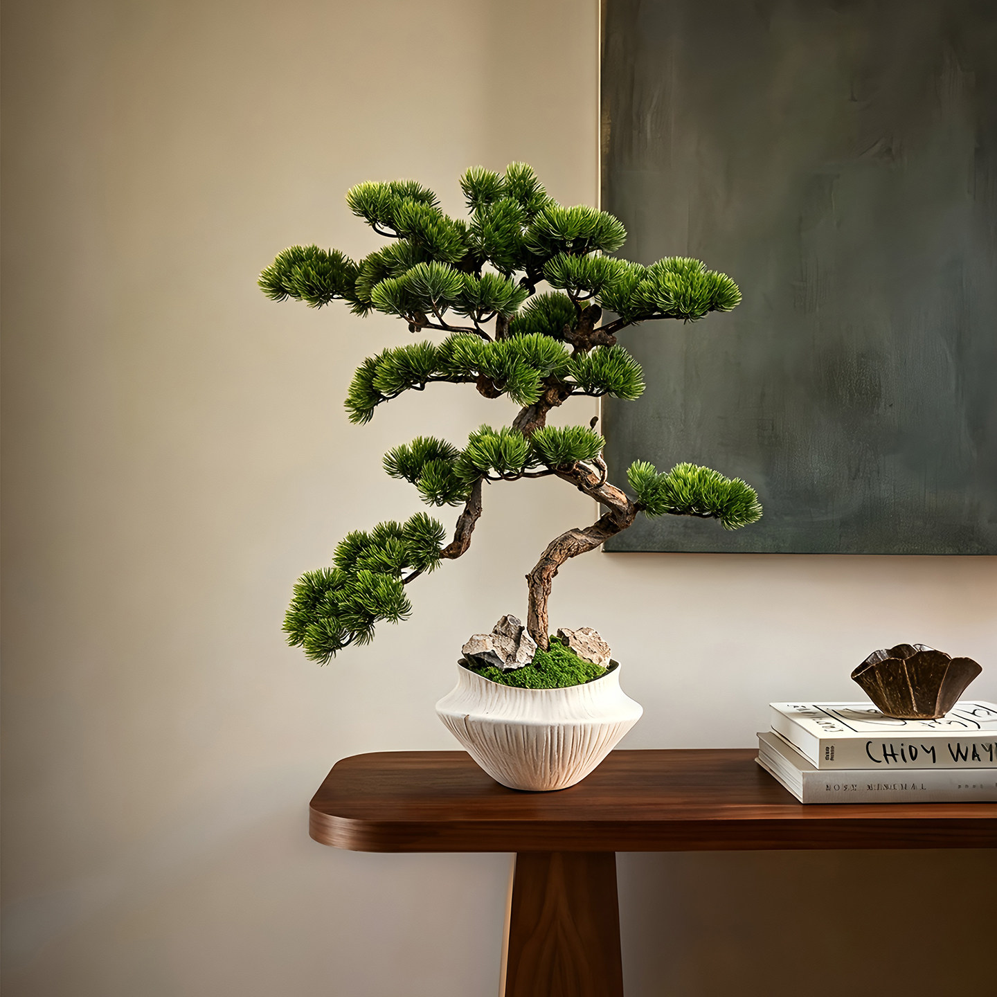 海虹雅林松树仿真绿植高级感逼真新中式客厅玄关装饰摆件盆栽景观图片