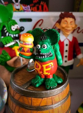 rat fink 芬克鼠复古机车改装文化钥匙扣 钥匙链 钥匙挂件