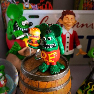 文化钥匙扣 rat fink 芬克鼠复古机车改装 钥匙挂件 钥匙链