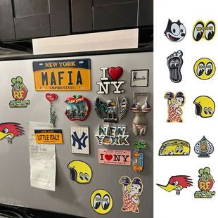 美式 fink 复古机车软磁冰箱贴 rat mooneyes