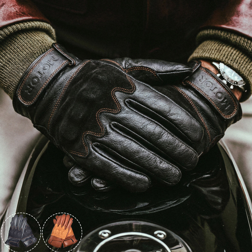 复古摩托骑行牛皮手套