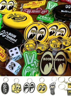 mooneyes钥匙扣复古机车钥匙扣软胶钥匙扣美式复古钥匙扣挂件