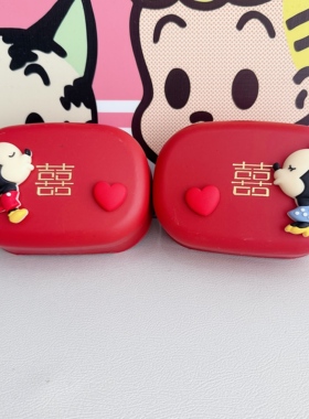 结婚香皂盒一对红色肥皂盒沥水新婚陪嫁嫁妆婚庆用品情侣漱口杯