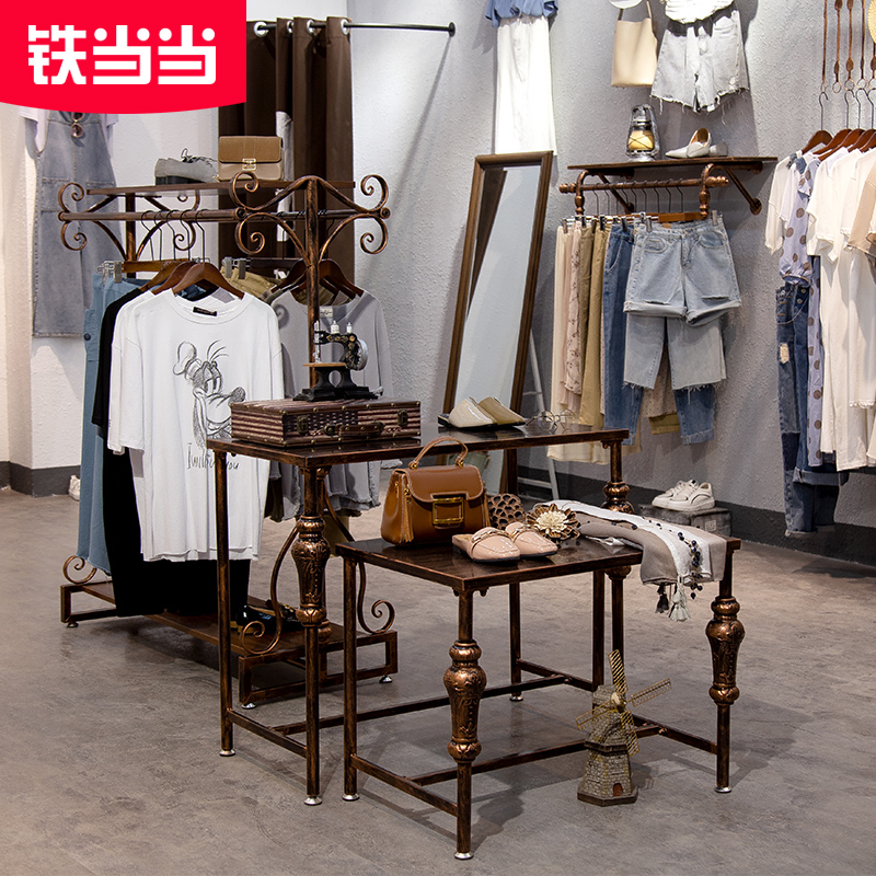 12月01日最新优惠欧式组合男女服装店落地式双排衣架